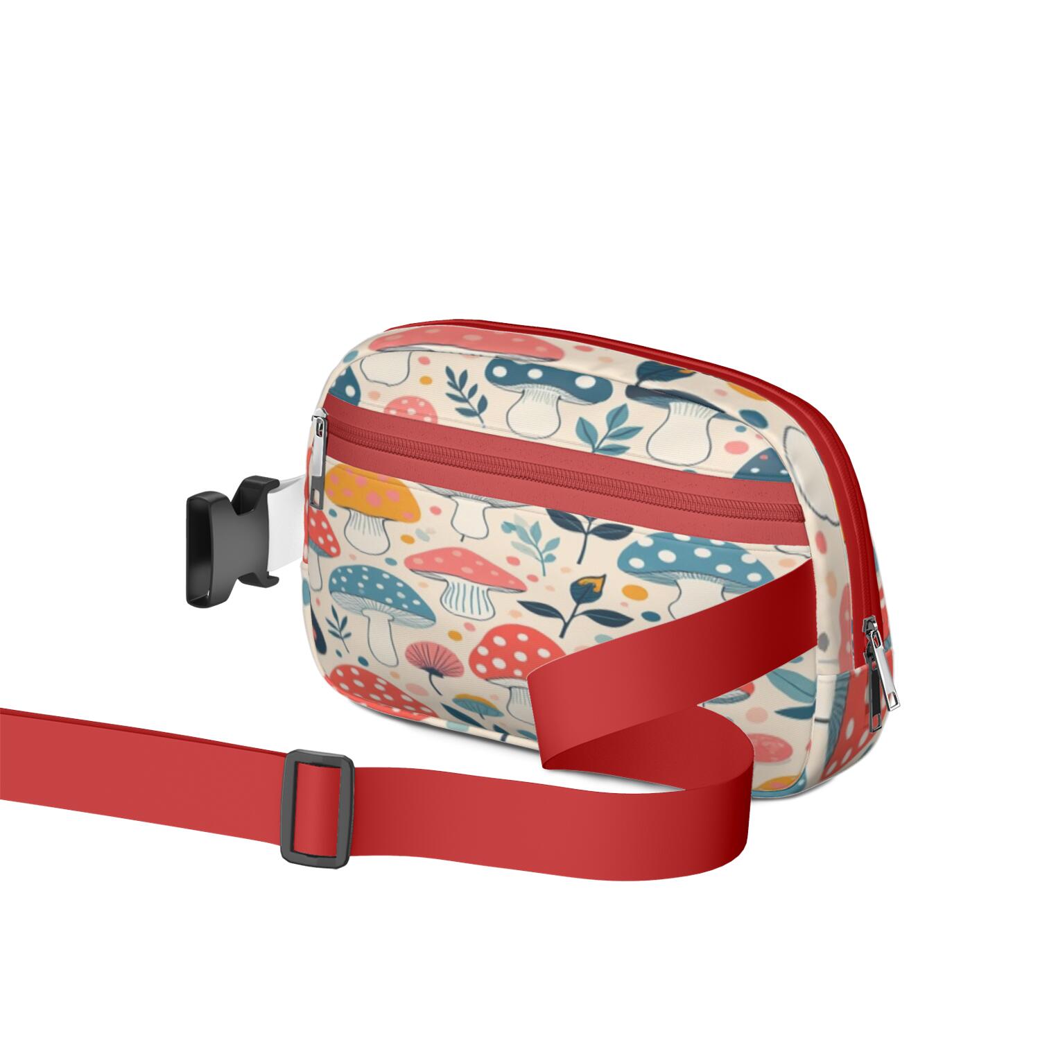 Crossbody Fanny Pack for Sports Enthusiasts Commuters Waist Bag & Hip Bum Bag with Adjustable Strap for Casual Running Hiking Cycling Mushroom Sporty Waist Pack