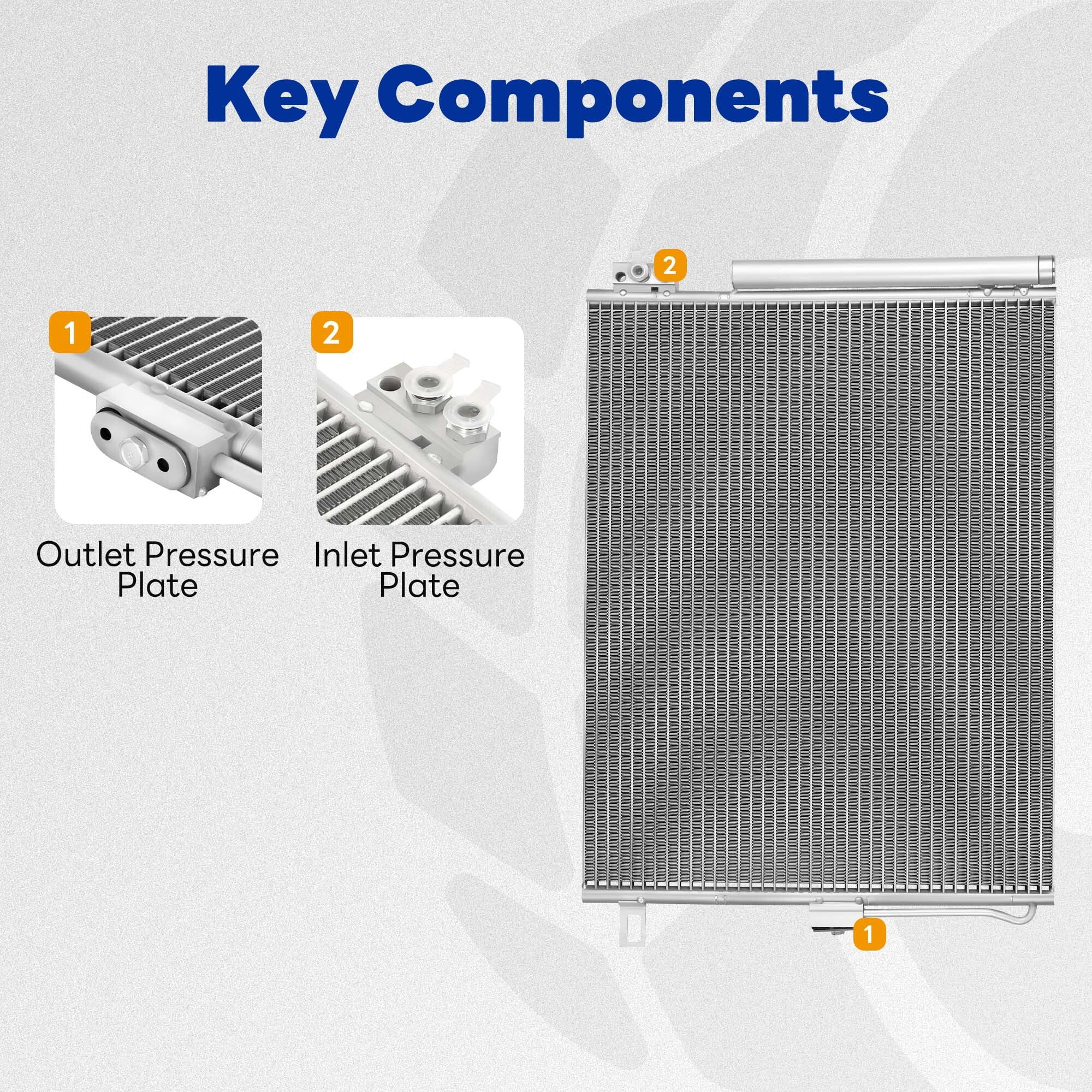 LEDKINGDOMUS A/C AC Condenser Air Conditioning Condenser Compatible with 2010-2021 Jeep Grand Cherokee 2011-2021 Dodge Durango V6 V8 3.6L 5.7L