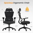 thumbnail image 6 of Ergonomic Office Chair, Seenda High Back Gaming Chair with Adjustable 3D Arms Headrest and Lumbar Support, Black, 6 of 7