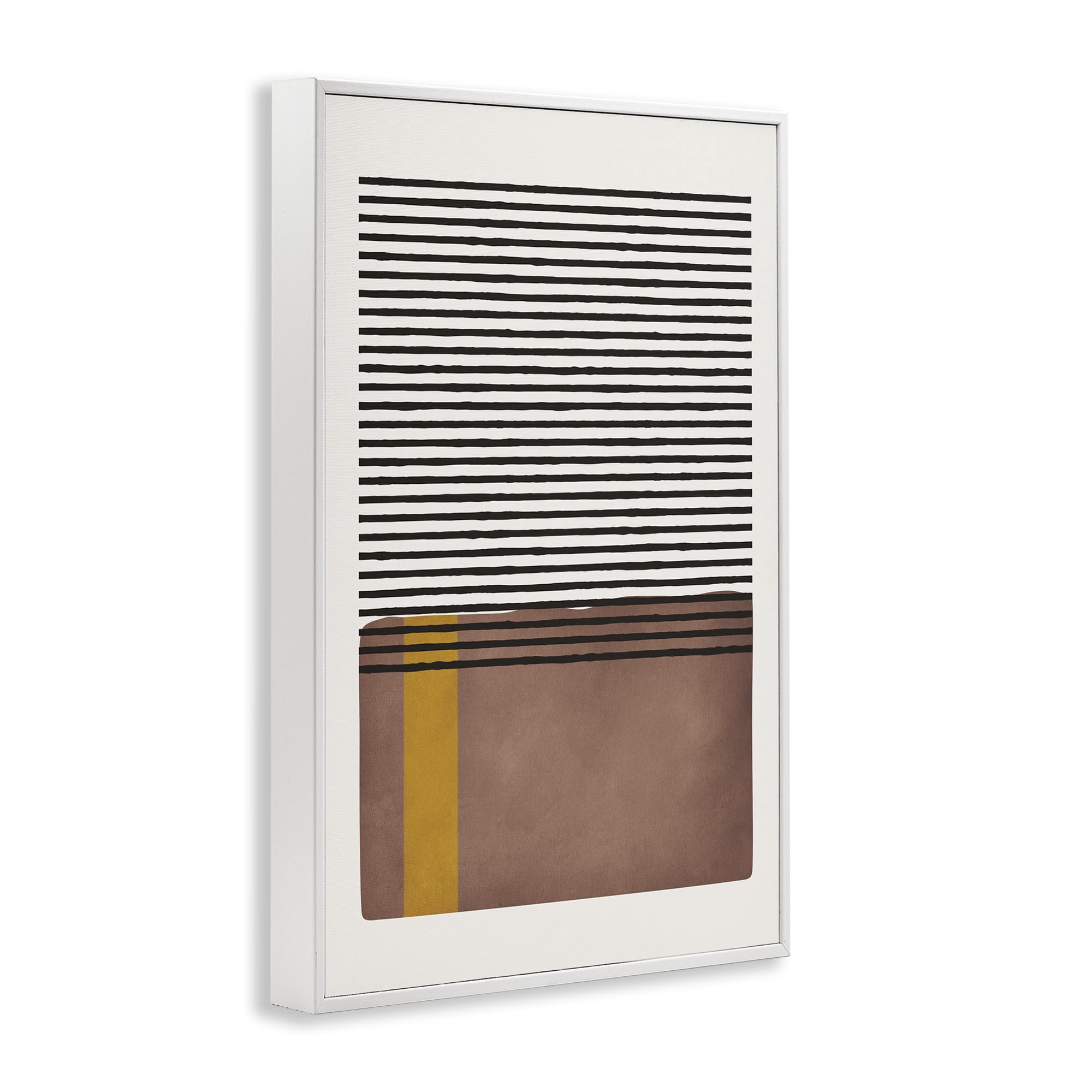 Stupell Industries Cosby Street Abstraction Abstract Painting White Framed Art Print Wall Art, 16 x 24