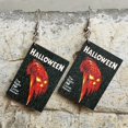 thumbnail image 4 of 4 Sets of Spooky Horror Themed Drop & Dangle Earrings - Simple Fashion Movie Inspired Designs with Book Earrings - Perfect Holiday Gift Set for Horror Fans, 4 of 5