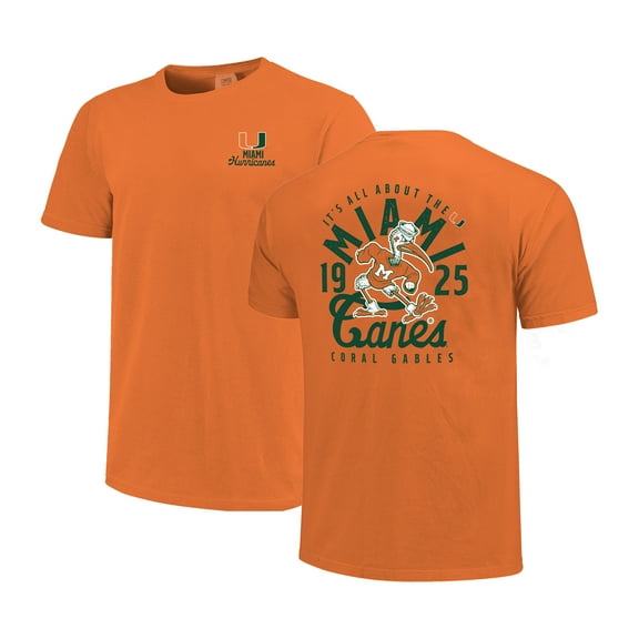 Men's Orange Miami Hurricanes Comfort Colors Mascot Overlay T-Shirt