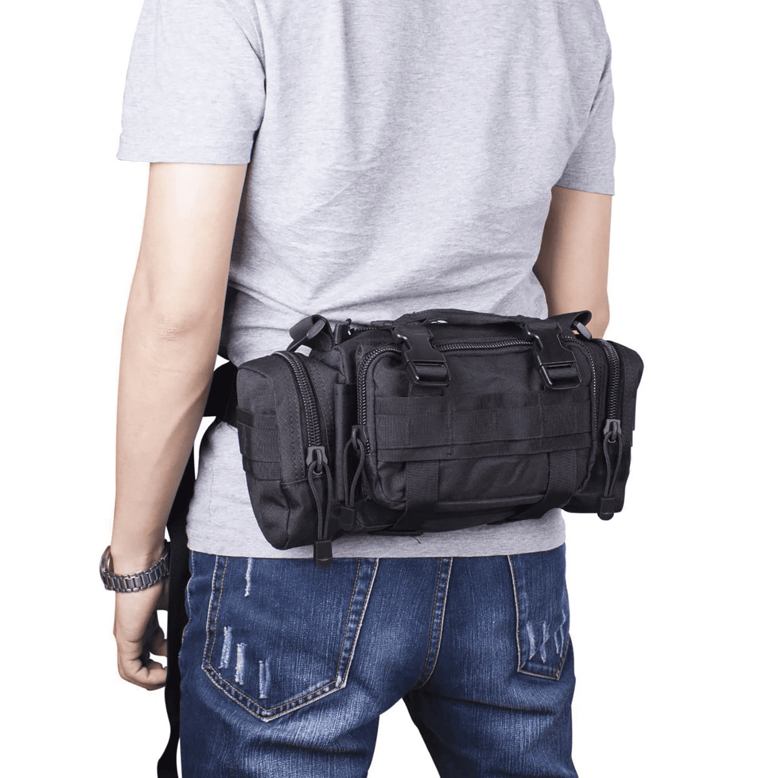 G4Free Waist Pack Sling Bag, Small Crossbody Fanny Pack with Handlebar Strap for Outdoor Hiking and Travel