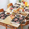 thumbnail image 2 of Pioneer Flower Floral Print Pattern Summer Placemats Table Placemats Set Of 4-Linen Kitchen Washable Placemats Table Mats 12x18 Inch Non-Slip Heat Resistant, 2 of 5