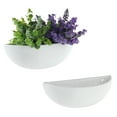 thumbnail image 3 of MyGift 12-Inch Wall Mounted Half-Moon Ceramic Flower Planter Vase, Set of 2, 3 of 5