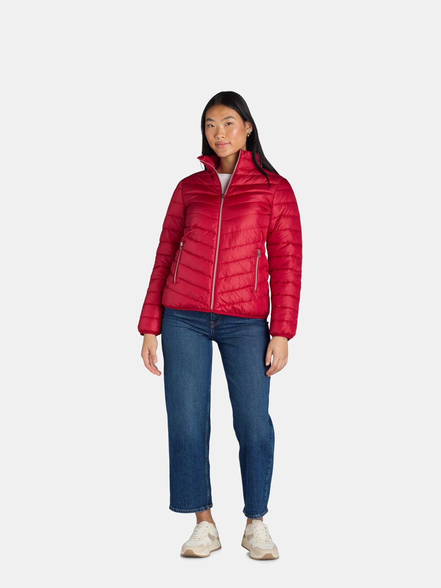 Big Chill Women's and Women’s Plus Packable Puffer Jacket, Midweight, Sizes S-3X