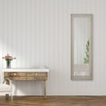 Light Grey Wood Framed Full Length Wall or Leaner Mirror 19"x57" by