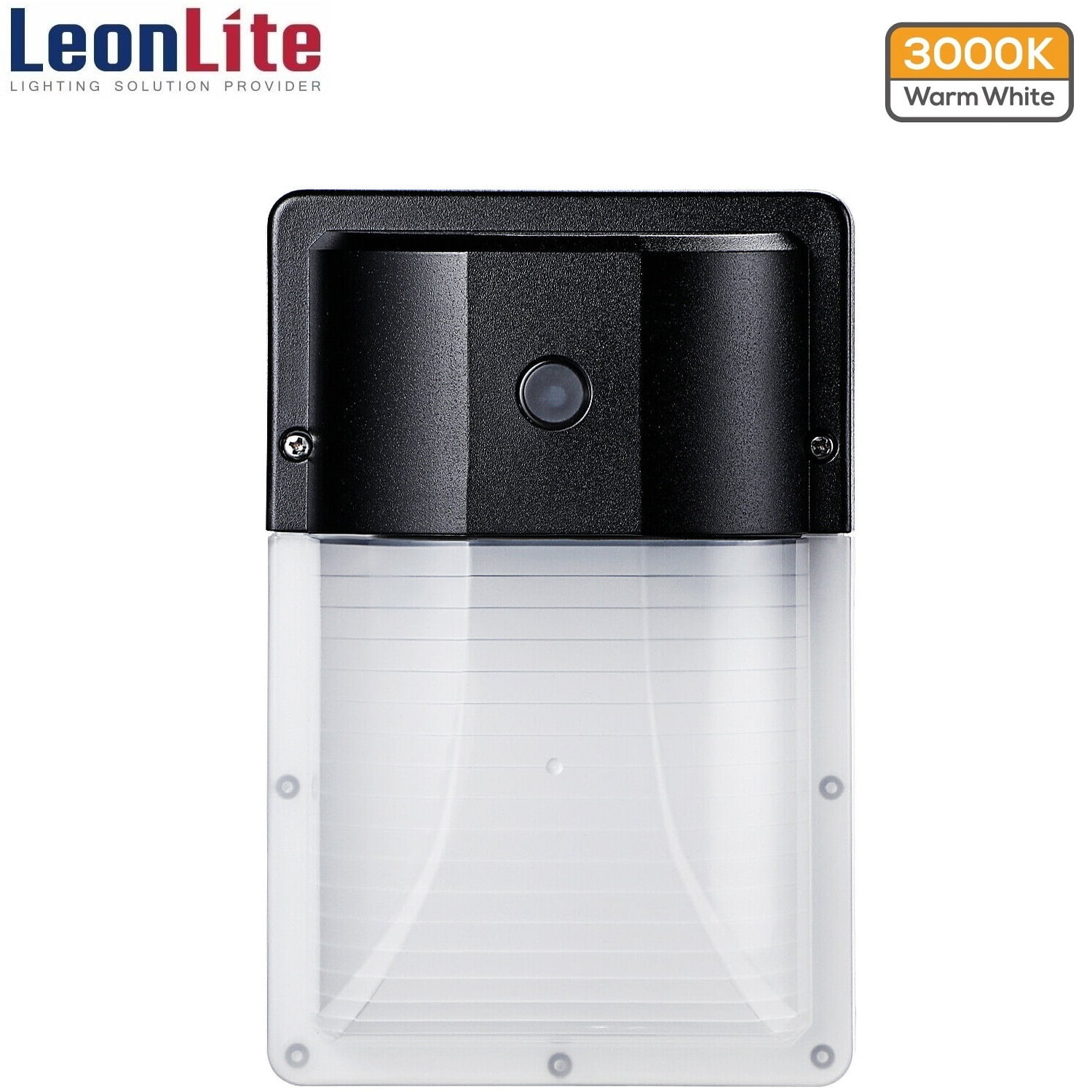 LEONLITE LED Wall Pack Light with Photocell, Outdoor Security Area Exterior  Lights, 3000K Warm White
