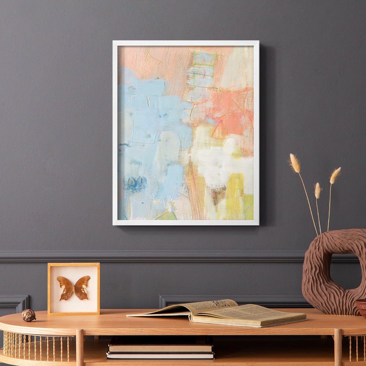 Cully I Framed Print in White Solid Wood Framed Print No Nail Hanging