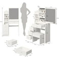 thumbnail image 7 of UBesGoo Vanity Table Set with Sliding Mirror, Makeup Table with 4 Drawers, Dressing Table for Female, Girl, White, 7 of 7