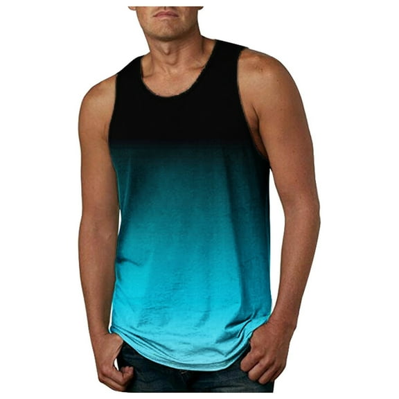 Huesdet Men's Tank Tops Quick Dry Workout Swim Beach Shirts Sleeveless Shirts for Bodybuilding Gym Fitness Training(Mint Green,L)