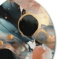 thumbnail image 3 of Designart "Meditative Marbling in Black and Gold" Abstract Marble Metal Round Wall Art, 3 of 5