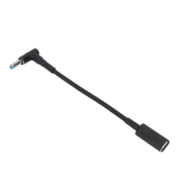 Adaptador USB C a CC PD 100W tipo C a CC adaptador de carga de extensión de puerto de 4,5x0,6mm para ordenador portátil con puerto HP de 4,5x0,6mm