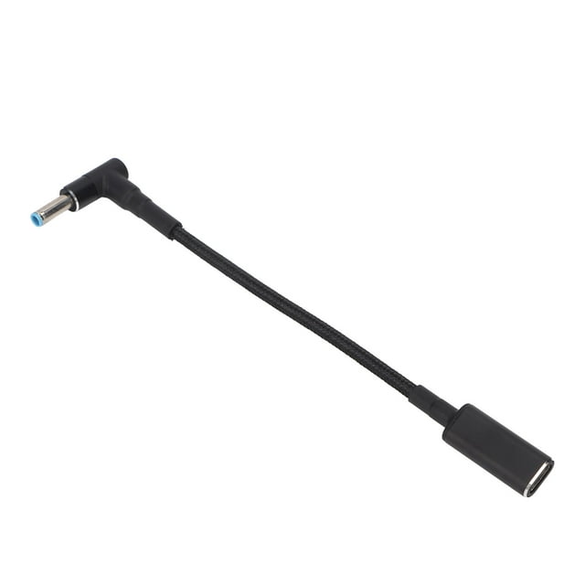 Adaptador USB C a CC PD 100W tipo C a CC adaptador de carga de extensión de puerto de 4,5x0,6mm para ordenador portátil con puerto HP de 4,5x0,6mm