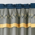 thumbnail image 3 of Chezmoi Collection Arden 4-Piece Modern Navy/Gray/Yellow Zigzag Stripe Embroidery Window Curtain Panel Set with Sheer Backing Valance Tassels, 120 inch x 84 inch, 3 of 9