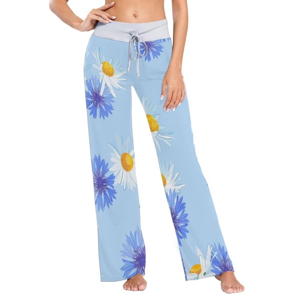 Women's Pajama Pants Art Daisy Comfy Stretch Sleepwear Essentials womens Lightweight Lounge Terry Pajama Pant, X-Small