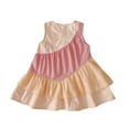 thumbnail image 3 of REDARER Girls Color Block Layered Dress, Sleeveless Lightweight Summer Ruffle Dress for Toddlers & Kids,3-4 Years, 3 of 9