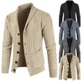 thumbnail image 2 of Men's Fashion Chunky Knit Sweater外套 with Open Cardigan Design for Casual Wear, 2 of 11