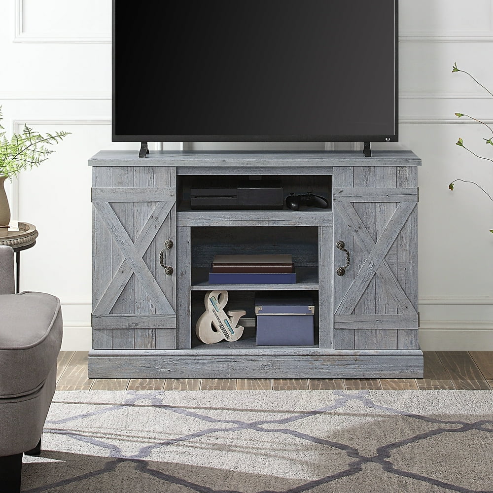 BELLEZE 47 Inch Freestanding Media Console Television Stand For TV's Up to 50", Light Grey