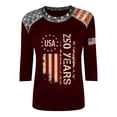 thumbnail image 3 of Puliio USA 250th Anniversary T-Shirt for Womens 3/4 Sleeve 1776-2026 Tee Tops USA 250 Years Distressed American Flag Graphic 4th of July T Shirt, 3 of 3