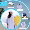 thumbnail image 5 of Women's Cotton Robe Lightweight Sleeve Zip Front Robes Soft Knee Length Bathrobe Housecoat Surfing Speed Drying Bathrobe Cloak, 5 of 5