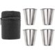 thumbnail image 1 of Set of 4 Stainless Steel Shot Cups 70ml Portable Wine Cups Drinking Vessel with Leather Carrying Case - q36, 1 of 5