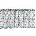 thumbnail image 1 of Nautical Window Valance Pack of 2, Repetitive Graphic Fish Motifs on a Plain Background Seascape Oceanic, Rod Pocket Curtain Valances Kitchen Bedroom, 2 Sizes, Pale Petrol Blue Red, by Ambesonne, 1 of 1