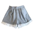 thumbnail image 5 of Only Moment Shorts for Women Polyester,Spandex Shorts with Lace Trim High Waisted Summer Workout Lounge Shorts with Pockets Womens Golf Shorts Light Ashy,M, 5 of 5