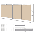 thumbnail image 3 of Alden Design 19.7'L x 6'H Double Folding Retractable Side Awning for Privacy Patio, Beige, 3 of 7