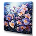 thumbnail image 2 of Designart "Purple Pansies landscape Pointillism Dot II" Floral Canvas Wall Art, 2 of 5