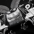 thumbnail image 5 of Homewish Death Moth Blackout Curtains Set of 2 (52x84 Each) For Adults Teens,Retro Floral Curtain,Gray Black,Halloween Living Room Curtains, 5 of 6