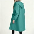 thumbnail image 4 of ClodeEU Women's Long Waterproof Rain Hooded Coats With Pockets,Casual Trendy Windbreaker Light Blue,Womens Plus S, 4 of 6