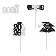 thumbnail image 1 of zhangmingg Graduation Cake Topper Set with Diploma Cap Decorations for Commencement Celebration Party Supplies 24PCS, 1 of 5