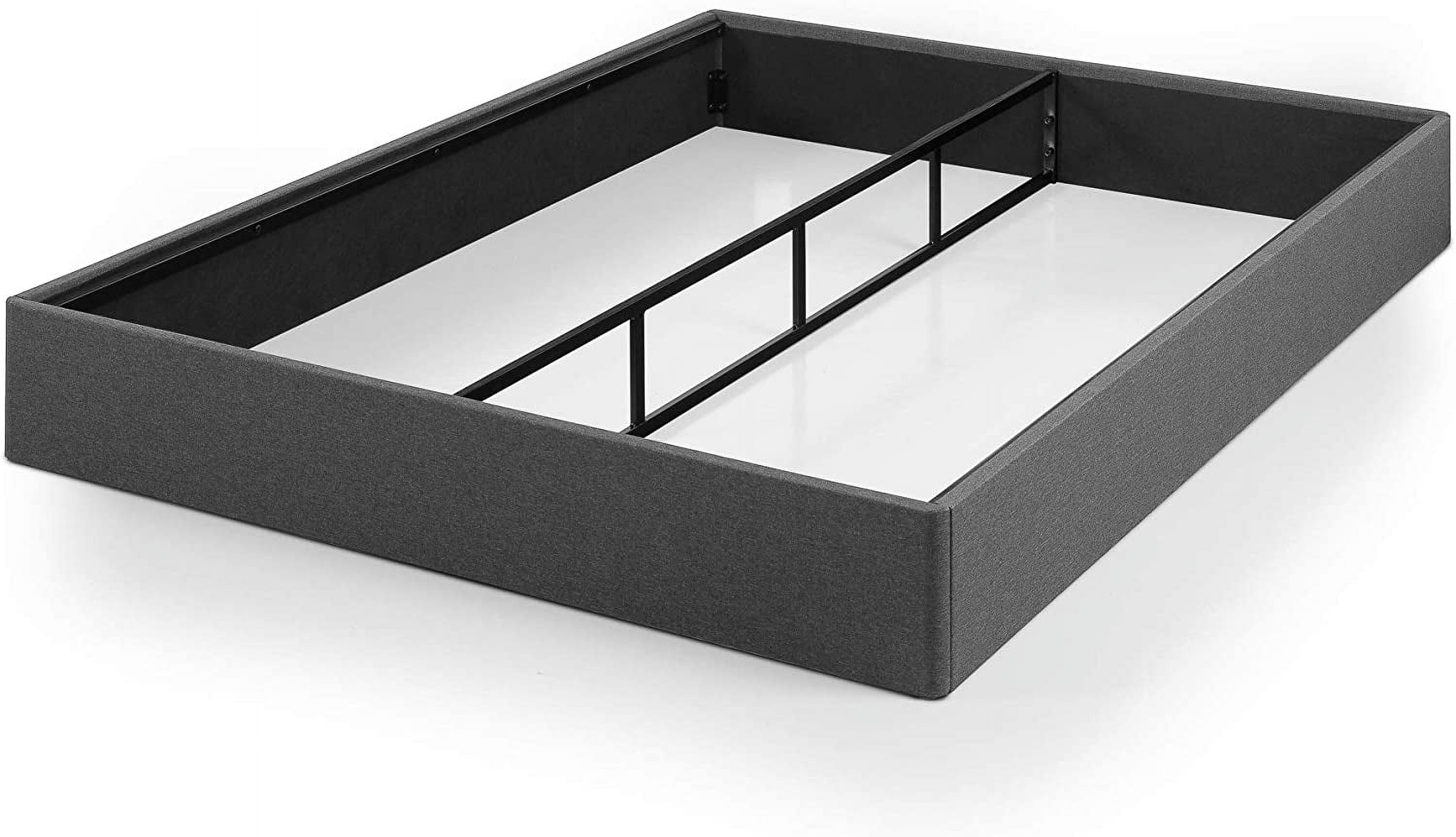 Zinus 9" Upholstered Metal Box Spring with Wood Slats, Mattress Foundation, Queen
