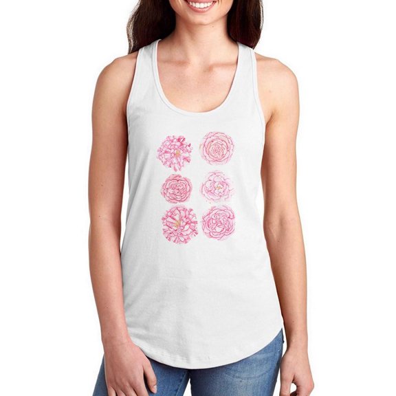 Artshine Cabbage Roses Racerback Tank Women -Gabby Malpas Designs, Female x-Large