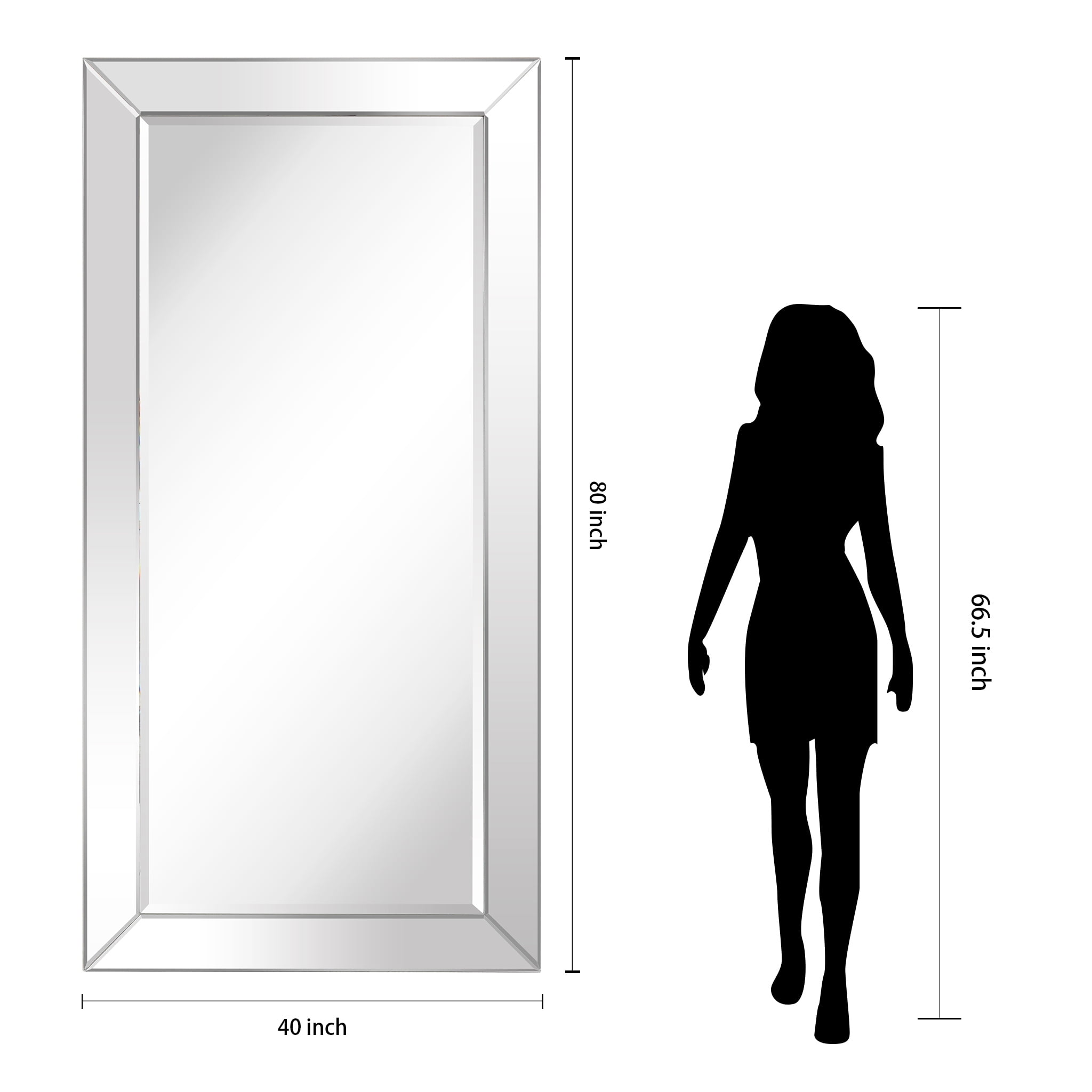 Empire Art Direct Moderno Beveled Leaner, 40" x 80", Ready to Hang