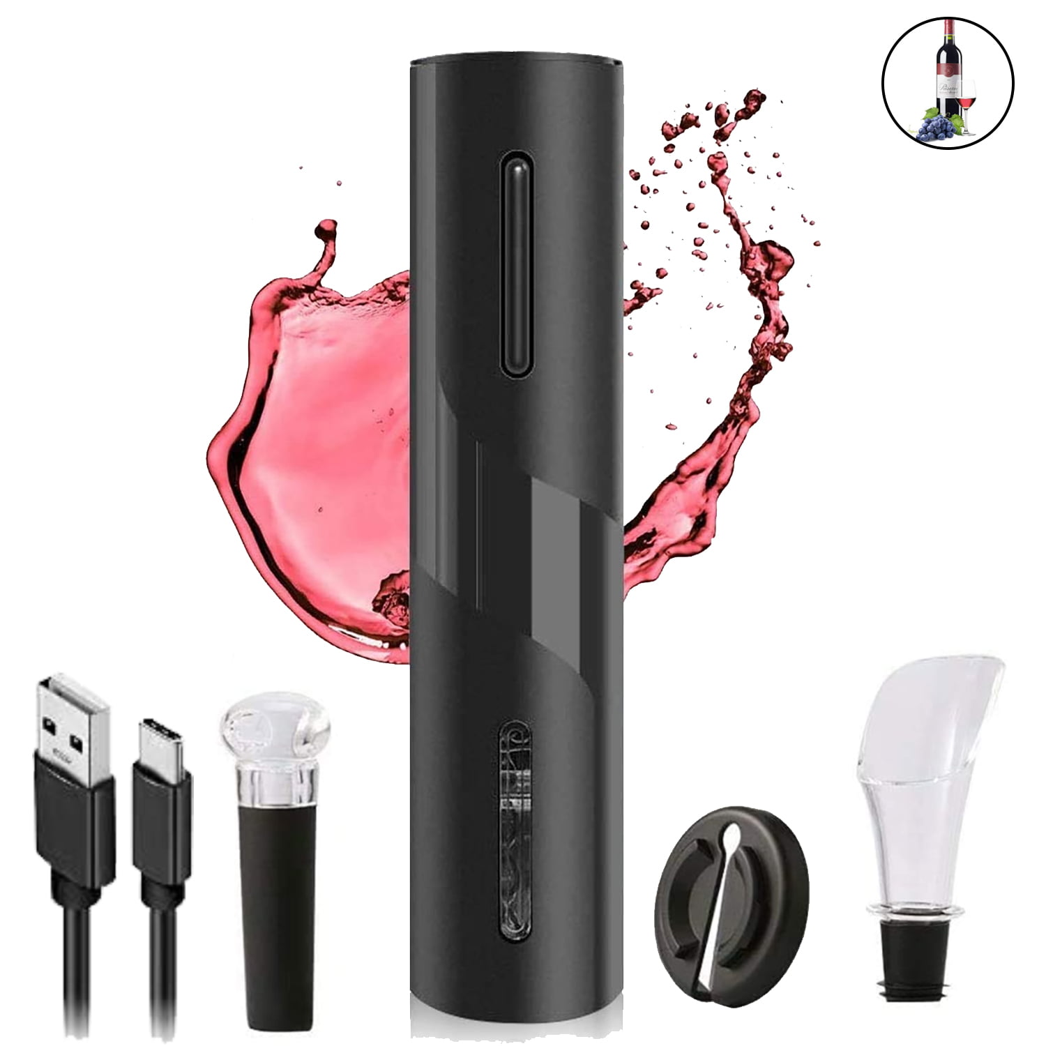 4 in 1 Set Electric Wine Opener Automatic Cordless Wine Bottle Corkscrew Gift