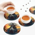 thumbnail image 5 of Disketp Sunset Meditating Bichon Frise Funny Coasters,6 Pcs Leather Coasters with Holder, Perfect Housewarming Hostess Gifts,Protect Furniture from Water Marks Scratch and Damage, 5 of 5