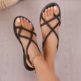 thumbnail image 6 of Wowcloth Women's Braided Flat Sandals – Solid Color Woven Design with Comfortable Sole for Spring Summer Casual Outwear, 6 of 9