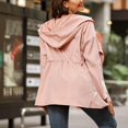 thumbnail image 4 of Wirziis Plus Size Coat Women Solid Color Jacket Packable Outdoor Hooded Windbreaker Outwear with Pocket, 4 of 7