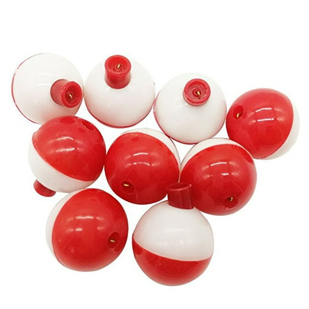 30pcs/lot 1 Inch Size Fishing Bobber Buoy Float Sea Fishing Floats Plastic  Floats for Fishing Vissen Dobbers (Red and White)