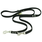 1" Wide 6 Way European Multi-functional Dog Leash, Adjustable Lead Black 40"-70" Long