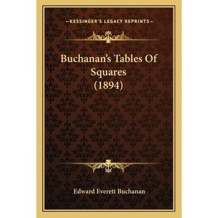 Buchanan's Tables Of Squares (1894) (Paperback)
