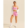 thumbnail image 5 of IBTOM CASTLE Double Layer Workout Sets for Women 2 Piece Sports Bra High Waist Biker Shorts with Pocket Yoga Pialtes Outfits Pink, 5 of 7