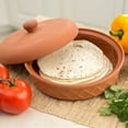 thumbnail image 3 of Fox Run Terracotta Tortilla Warmer with Glazed Interior, 8" x 8" Oven Safe and Microwaveable Tortilla Holder, 3 of 5