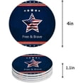 thumbnail image 1 of FMSHPON Independence Day American Flag Set of 4 Round Coaster for Drinks, Absorbent Ceramic Stone Coasters Cup Mat with Cork Base for Home Kitchen Room Coffee Table Bar Decor, 1 of 6