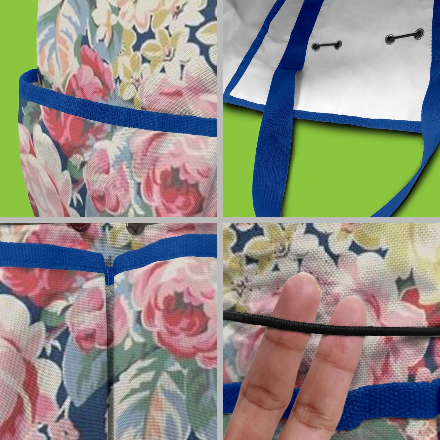 Garden Tool Bag,Pioneer Flower Floral Print Pattern Garden Tool Organizer,Garden Gifts,Waterproof Multi-Pocket Garden Tool Storage 11.8x5.5x11.4 Inch(Tools NOT Included)