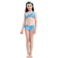 thumbnail image 4 of Girls Mermaid Tail with for Swimming, 4pcs Mermaid Swimsuit Bikini Set, 4 of 7