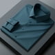thumbnail image 2 of Camisa de vestir para hombre, sin arrugas, fácil cuidado, color puro, solapa, manga larga, blusa de negocios para el trabajo en casa, 2 of 4
