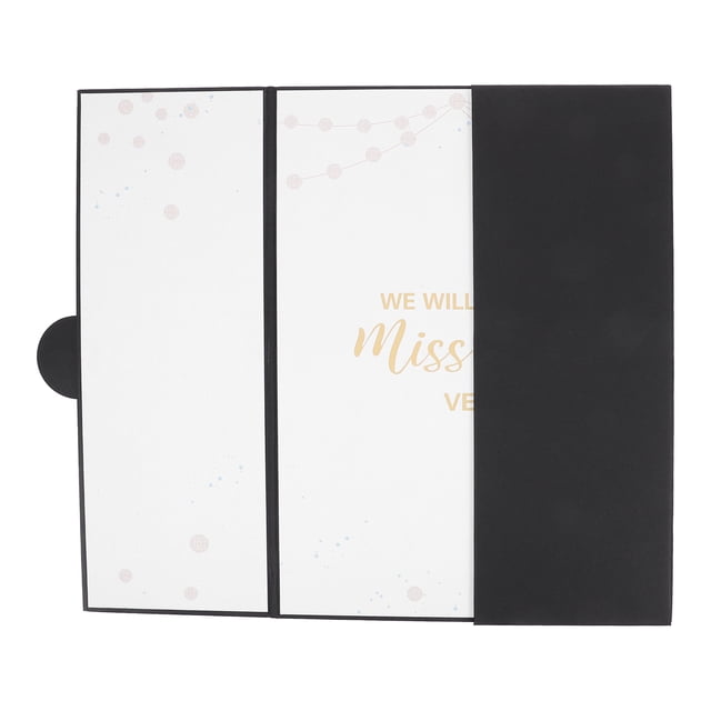 Minkissy Graduation Farewell Card Elegant Black Paper Message Card with Material